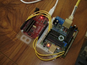 Nanode connected to Freeduino